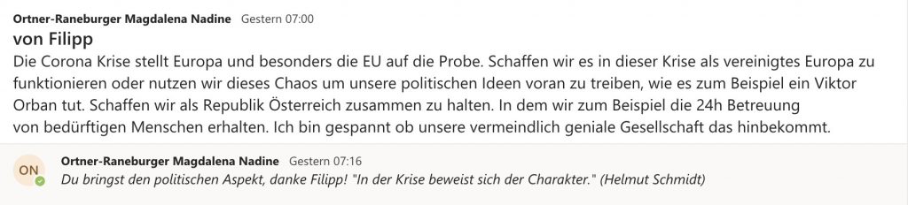 Schülergedanken zur Corona Krise | Reithmanngymnasium