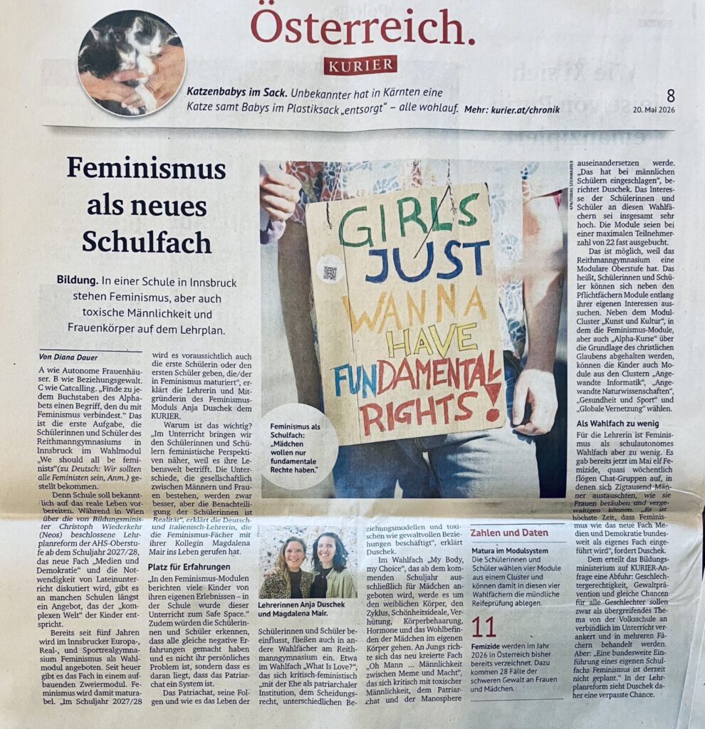 Feminismus Artikel Kurier | Reithmanngymnasium